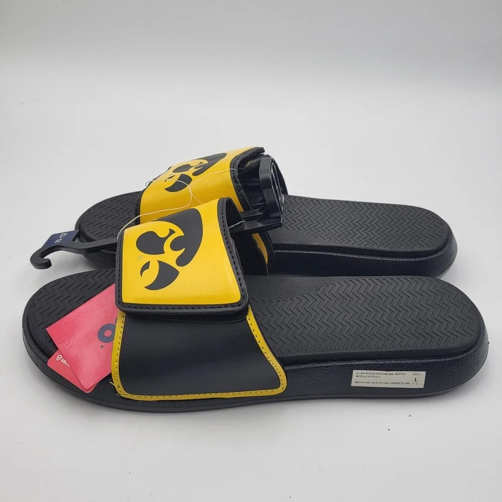 Iowa Hawkeyes Big Logo Dual Layer Sole Slides‎ FOCO Men's Large 11-12 Black